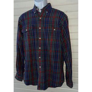 VTG Polo Ralph Lauren Sz MEDIUM Men's RL Workshirt Plaid Heavy Cotton EUC